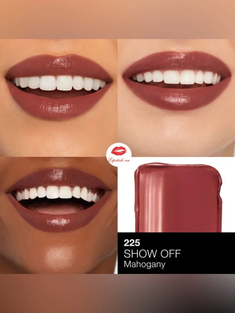 NEW✅ NARS Afterglow Sensual Shine Lipstick • 225 Show Off • Mahogany •New in Box